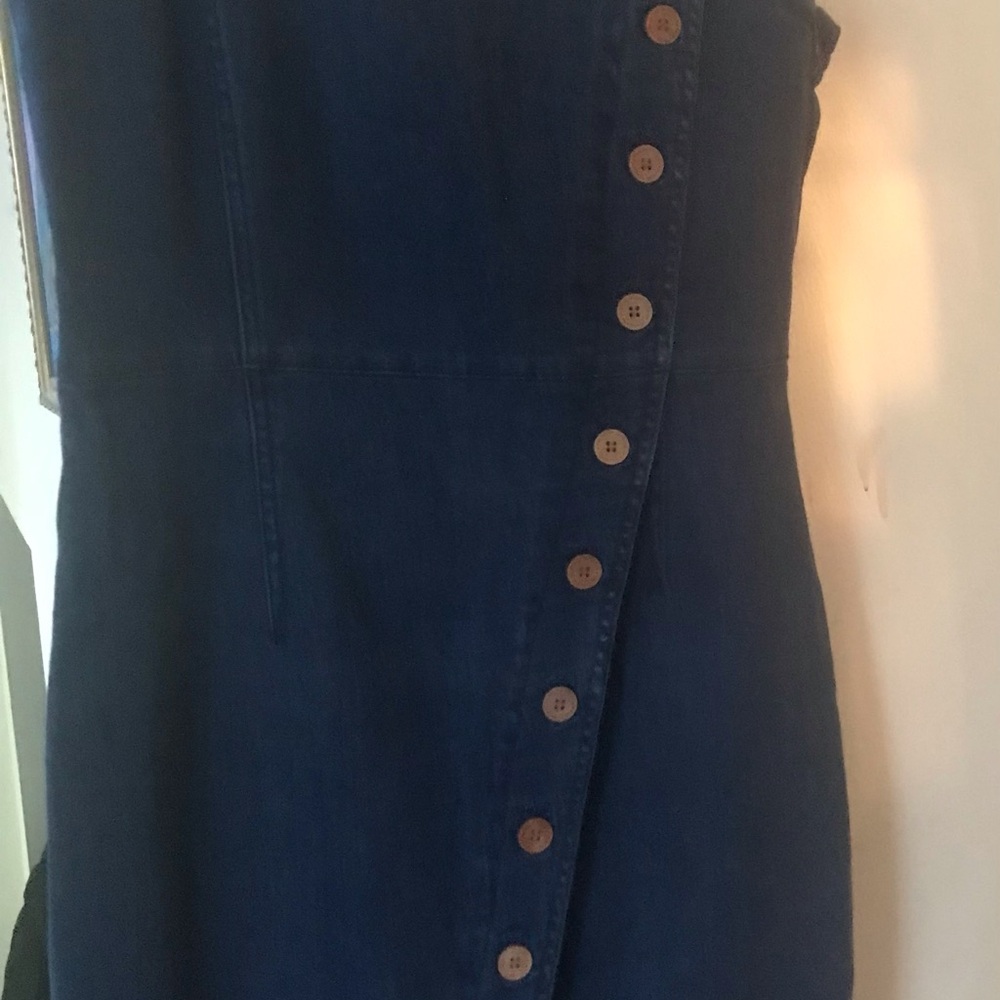 Vero Moda Navy Midi Dress with Wooden Buttons